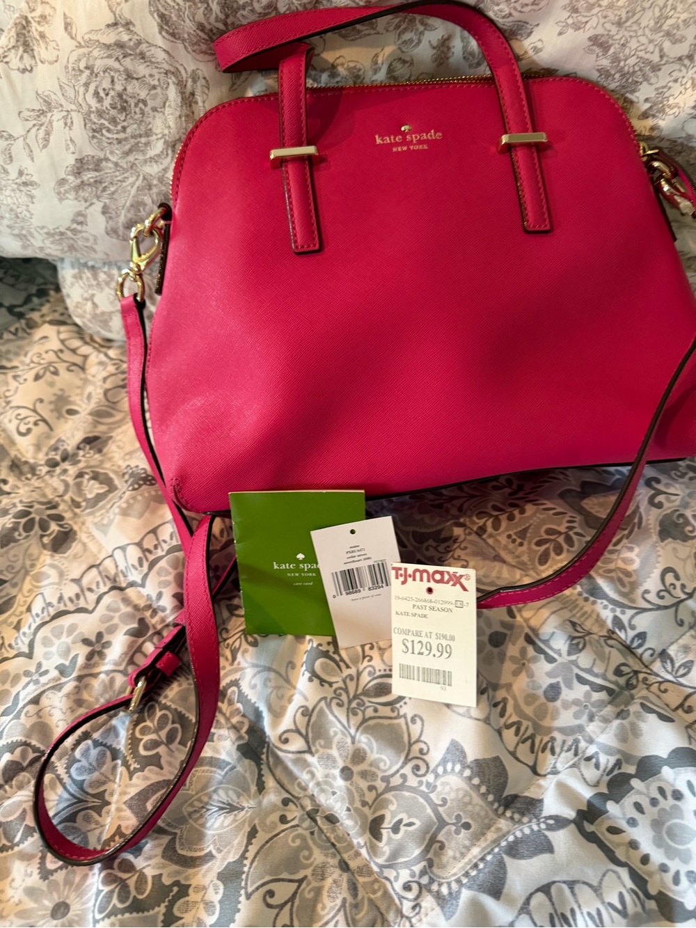 kate spade Bright Pink Saffiano Crossbody Satchel